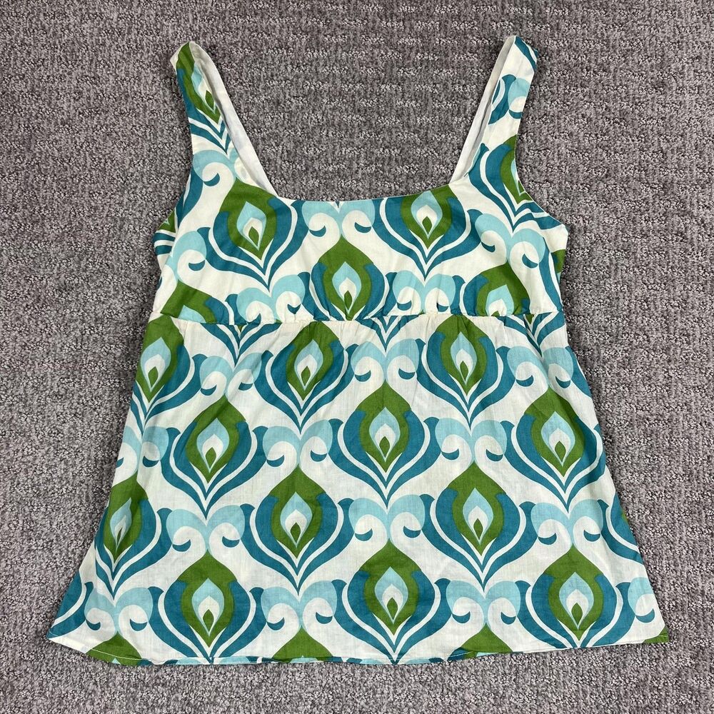 Y2K Forever Twenty One Top Womens Medium Green Blue Babydoll Boho Retro